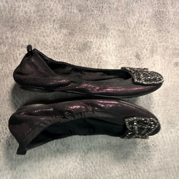 Report Purple Shimmer Bow Ballet Flats